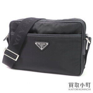 PRADA Tessuto Saffi Nero Black Shoulder Bag Triangle Logo Messenger Crossbody